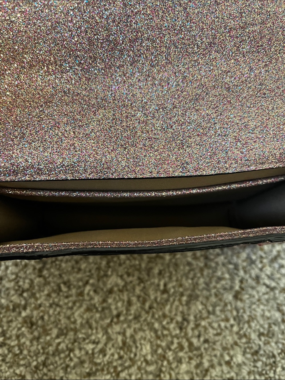 Sparkle Pink Crossbody with Gold Chain Strap - Picture 6 of 8